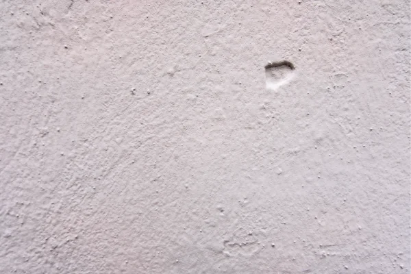 A hole in an exterior wall